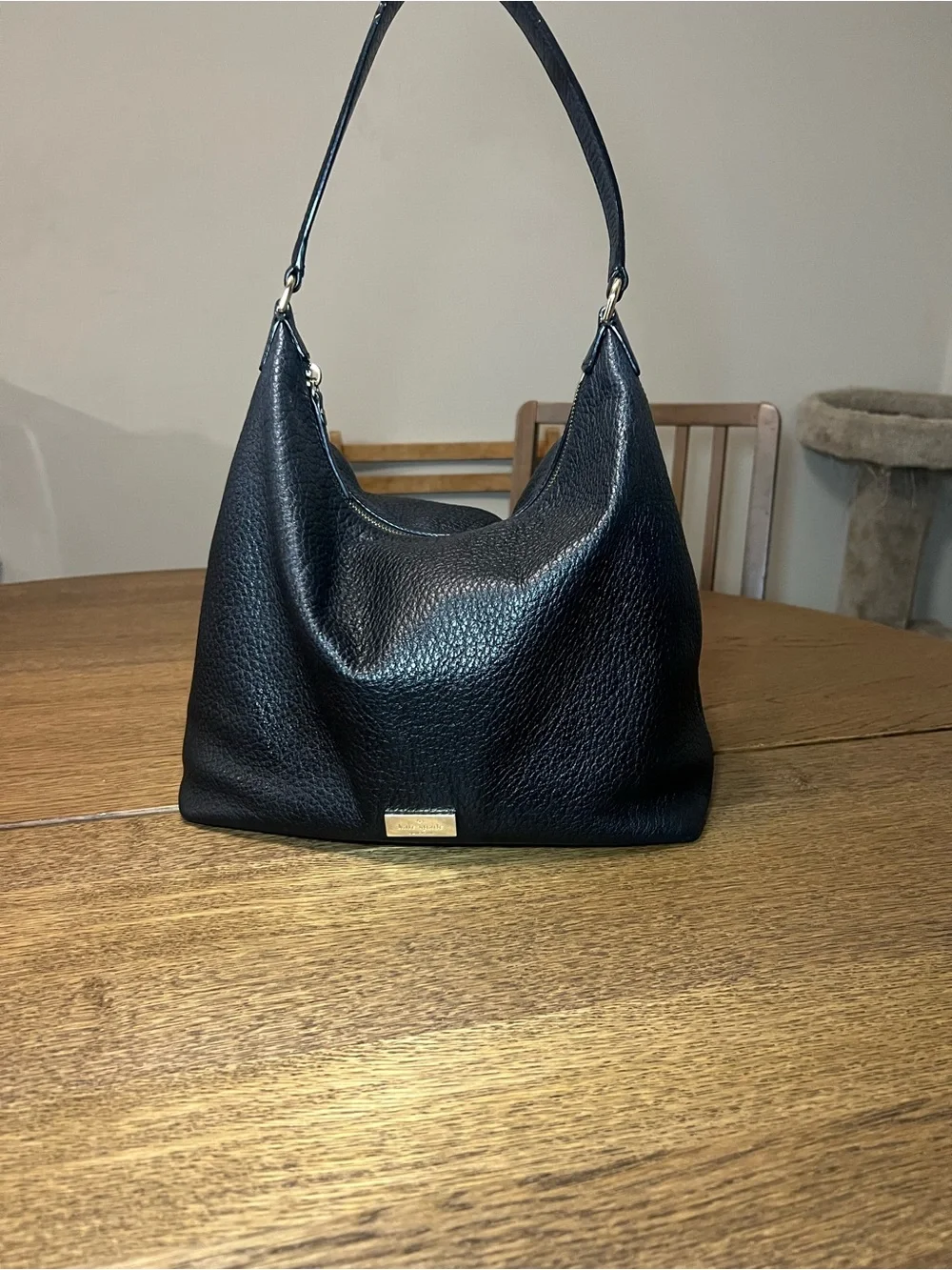 Kate Spade Prospect Place Kaia Hobo Black Pebbled Leather Shoulder Bag Purse